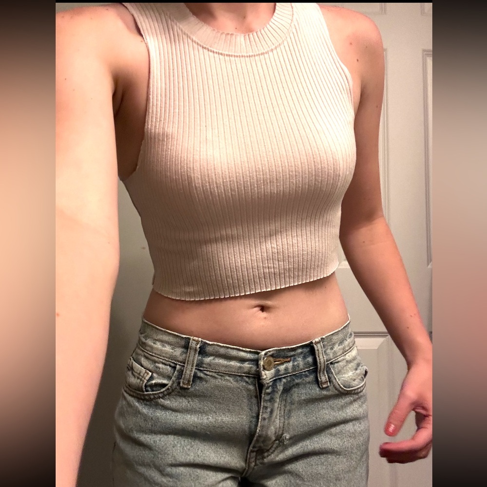 Ribbed Lavender Crop Top